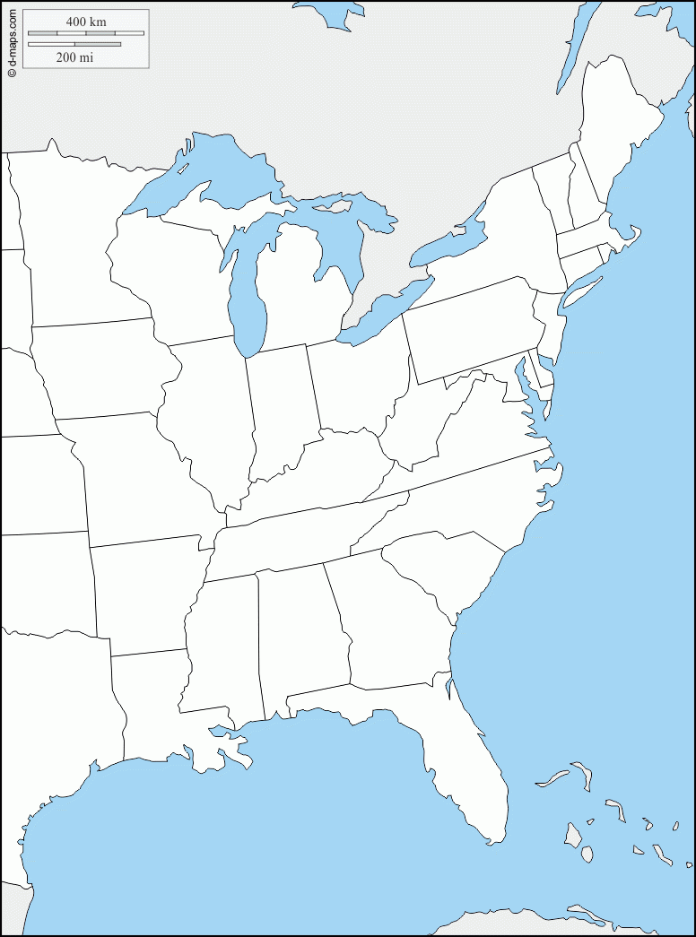Clip Art US Map Eastern States B W Blank I Abcteach Clip Worksheets Library