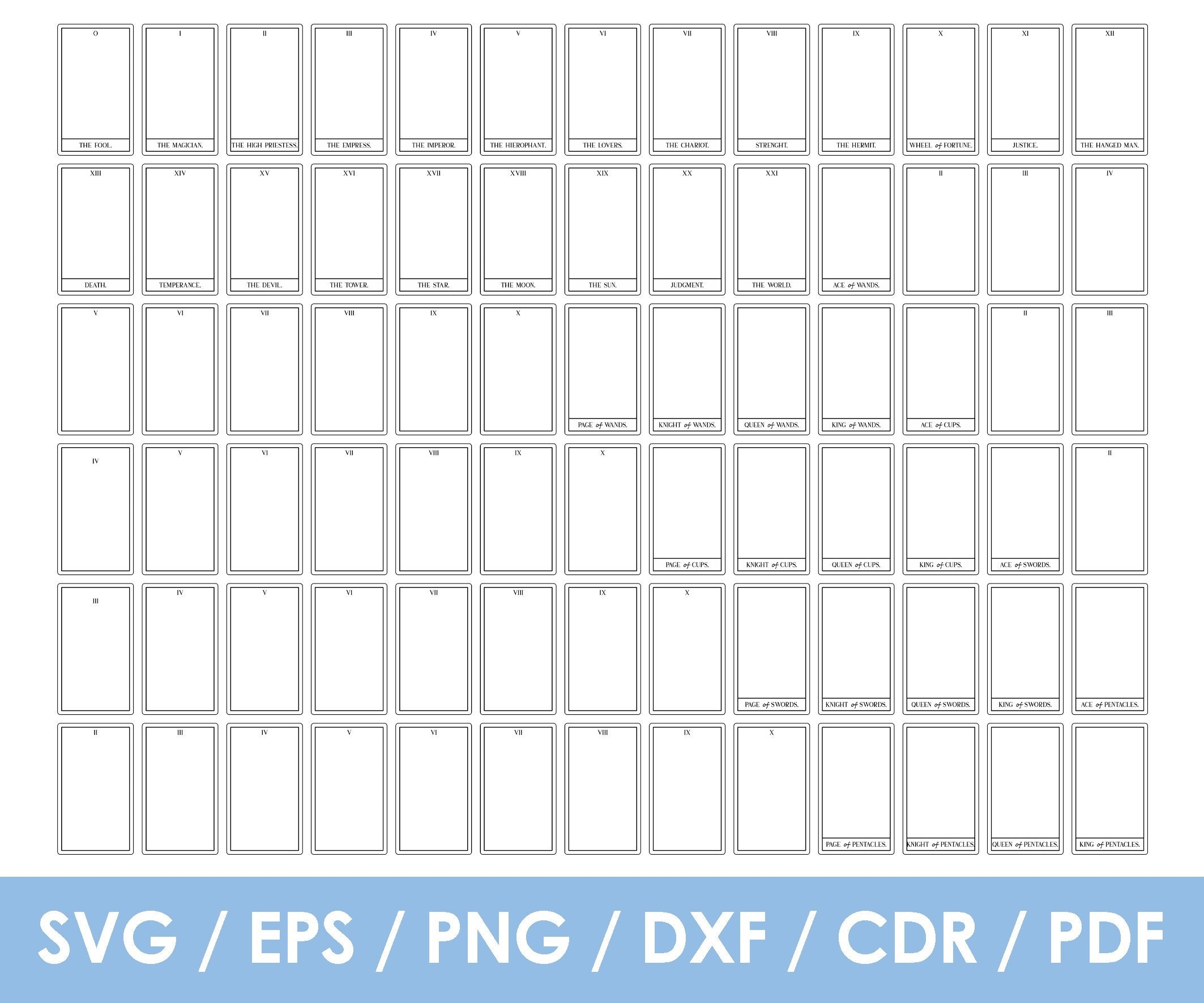 Printable Blank Tarot Card Template