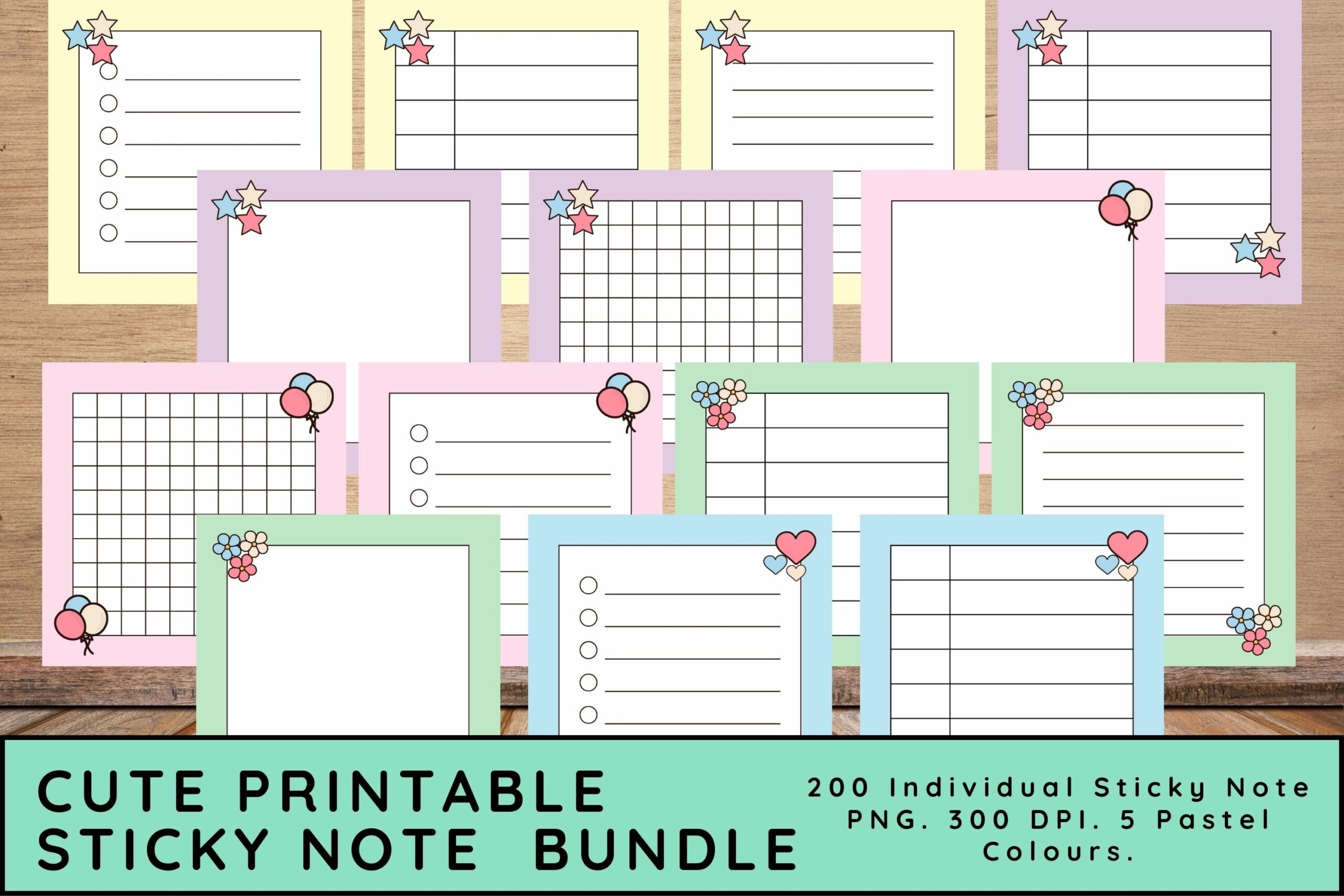 Cute Printable Sticky Notes Bundle