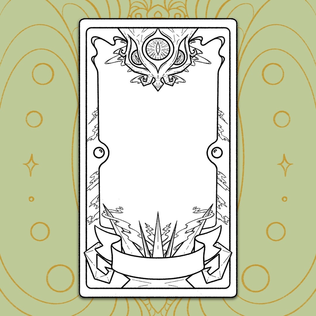 Dark Design Printable Tarot Card Template Blank Tarot Card Template Clow Card Inspired Template Digital Download Etsy