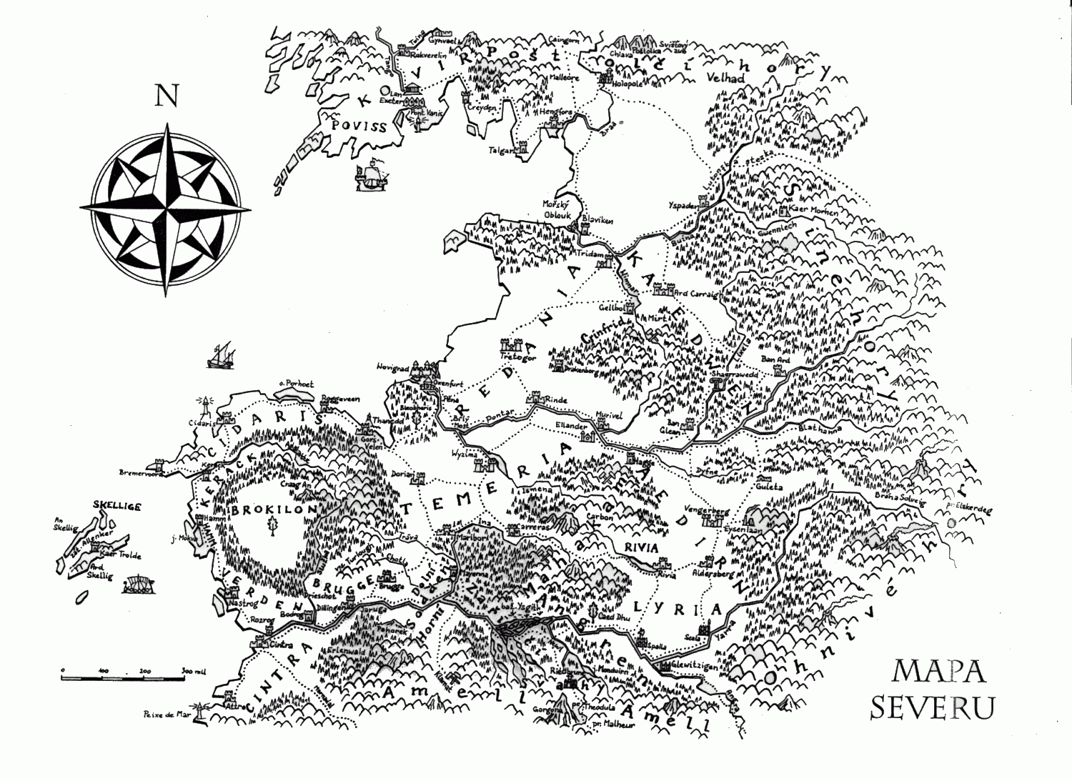 Detailed Map Of The World Of The Witcher R wiedzmin