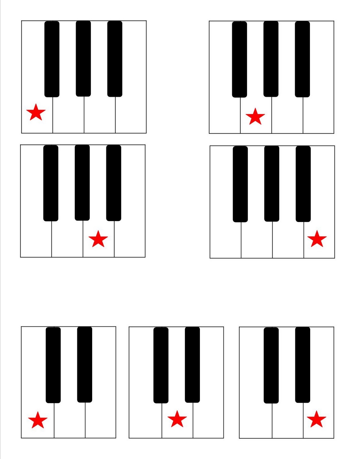 Blank Piano Keyboard Template Printable