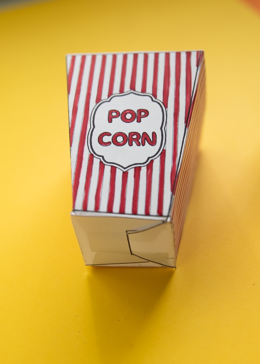 Blank Popcorn Box Printable Template