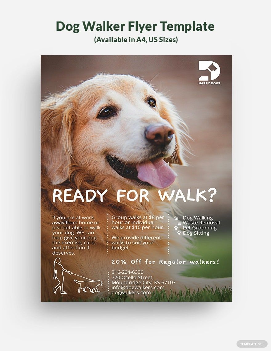 Printable Blank Dog Walking Flyers