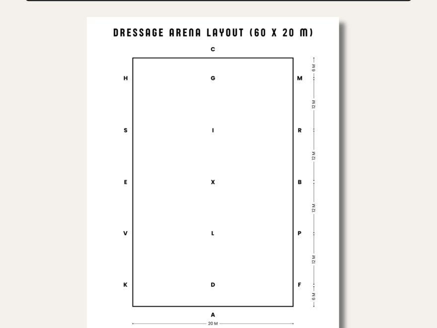 Dressage Arena Layout Printable Equestrian Template 60 X 20 M 40 X 20 M Equine Dressage Arena Diagram Letter Size PDF Etsy