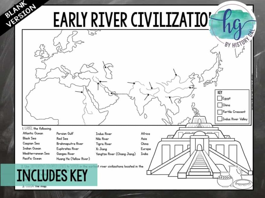 Early River Valley Civilizations Map Activity Print And Digital By History Gal