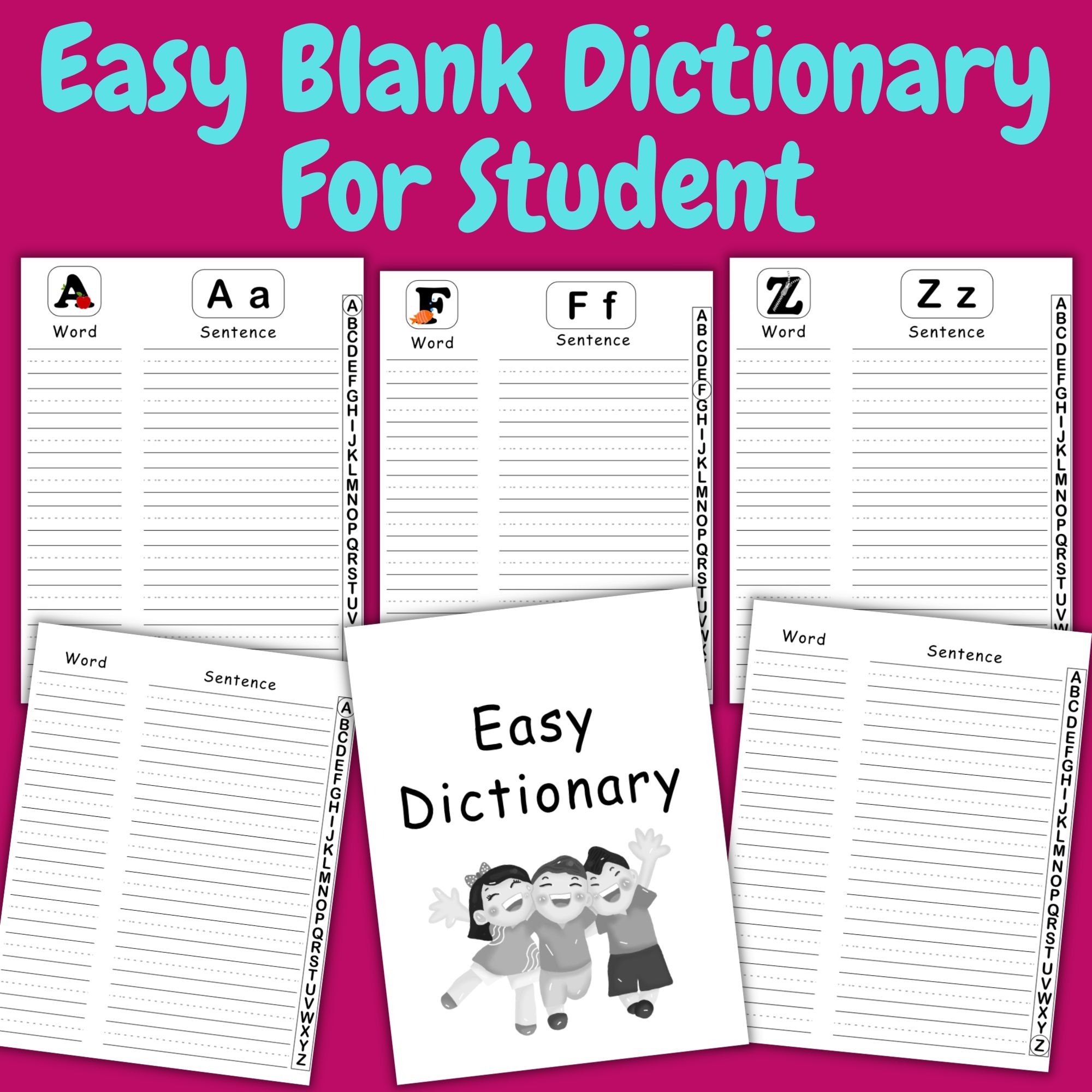 Easy And Simple Blank Student Dictionary Writing Dictionary Template Made By Teachers