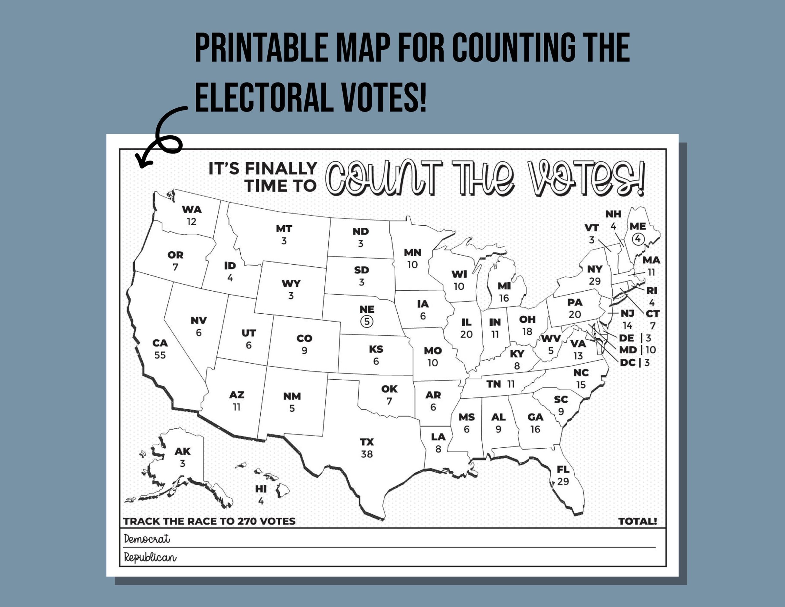 Blank Electoral Map 2016 Printable