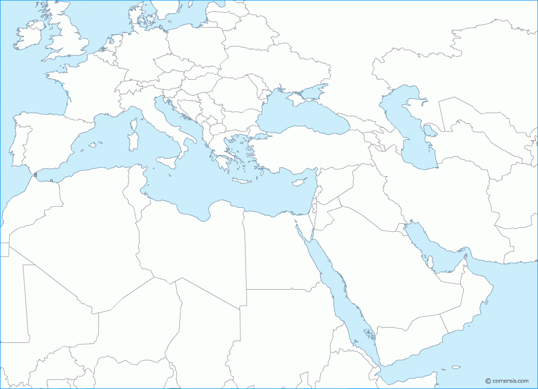Middle East Blank Map Printable