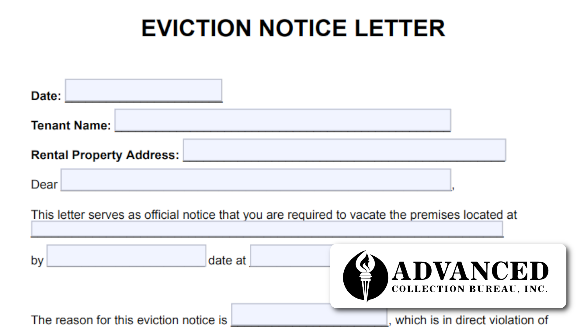 Free Printable Blank Eviction Notice