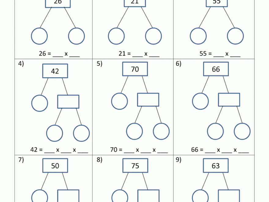 Factor Tree Worksheets Page