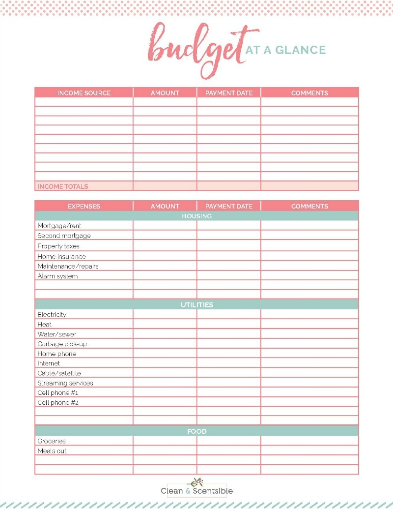 Free Printable Budget Blank Sheet