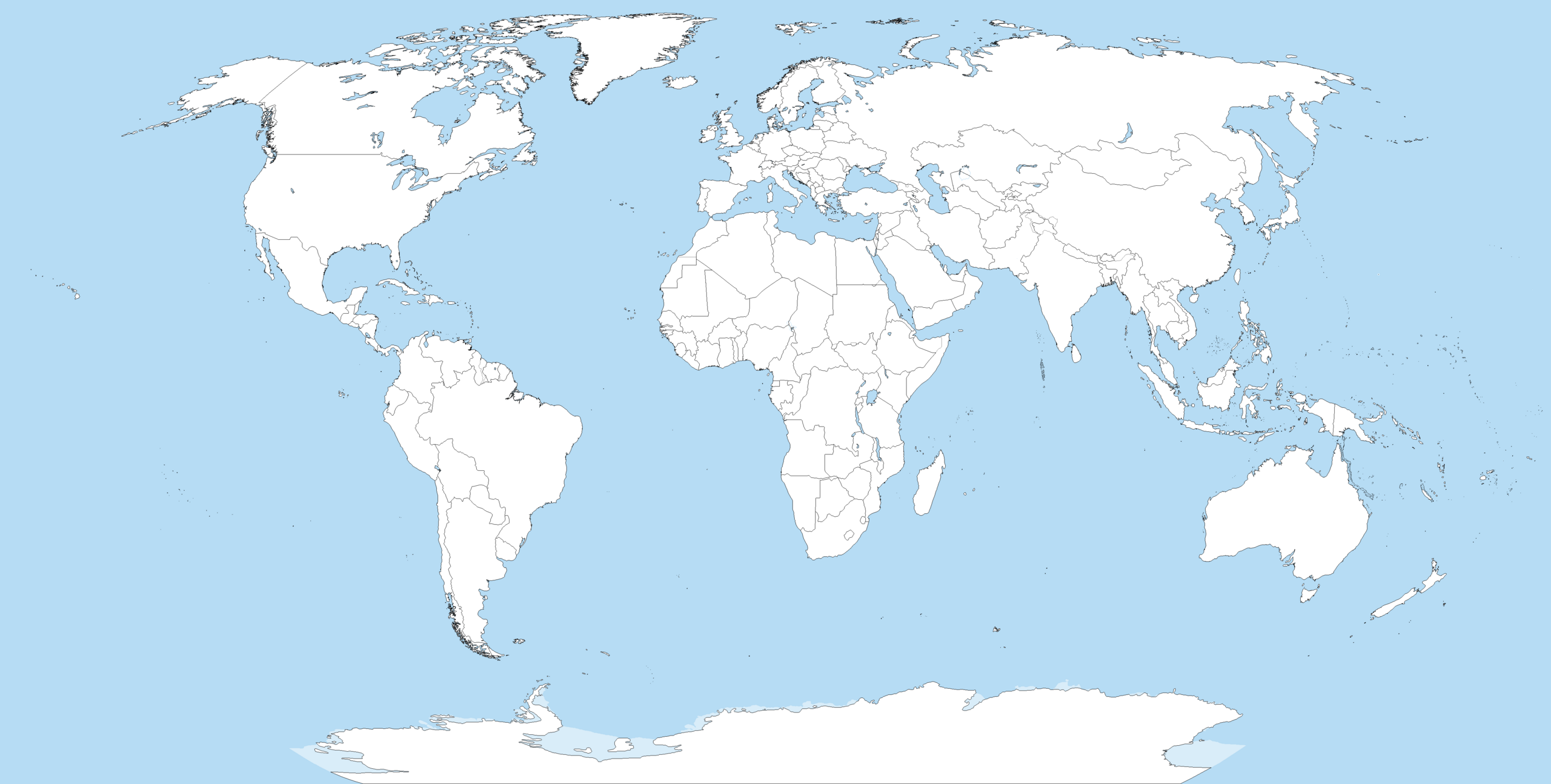 Printable Blank Map Continents Oceans