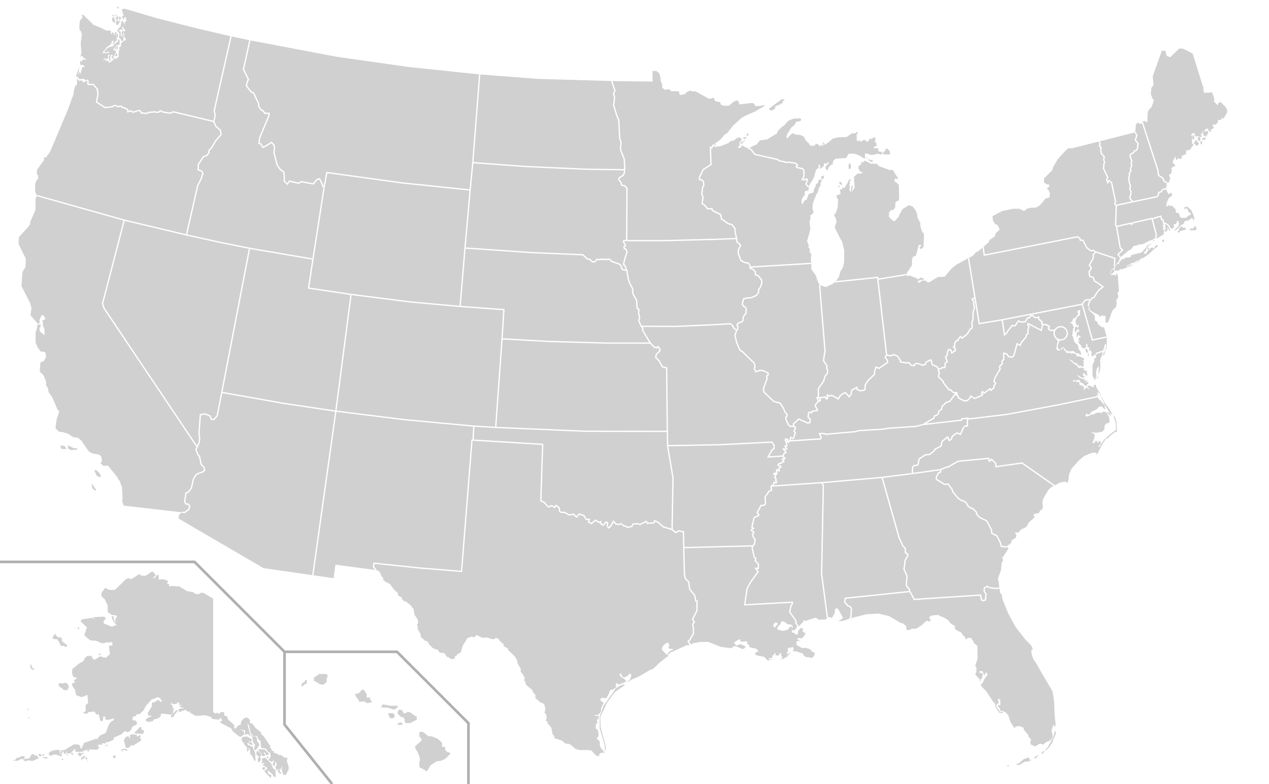 Blank 50 State Map Printable