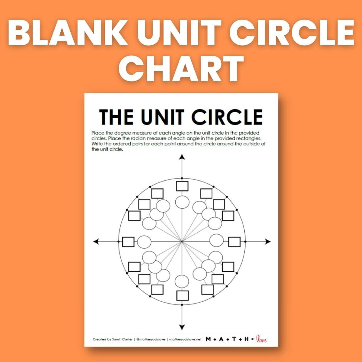 Printable Blank Unit Circle Chart