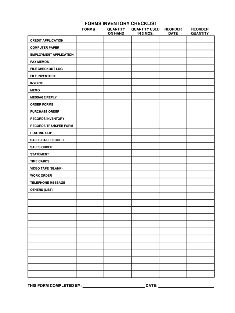 Fillable Online Editable Inventory Template Fax Email Print PdfFiller