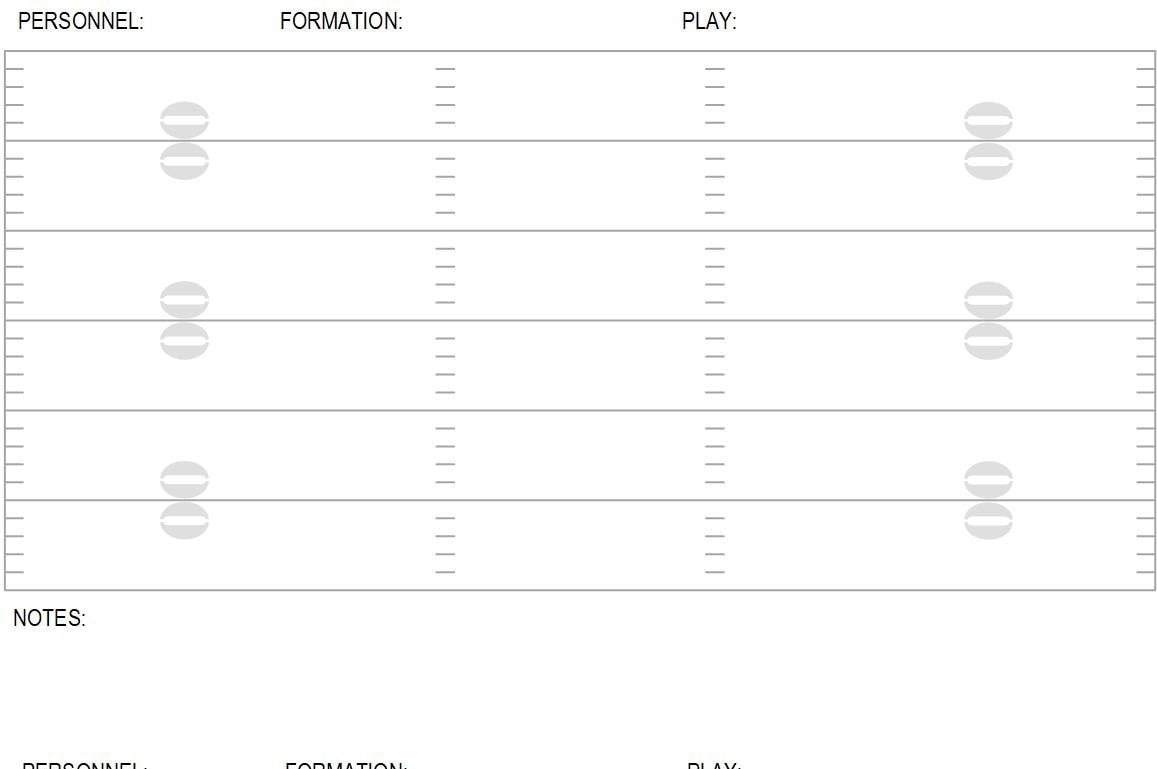 Football Playbook 2 On A Page Play Sheets Blank Sheets PDF Digital Download Etsy