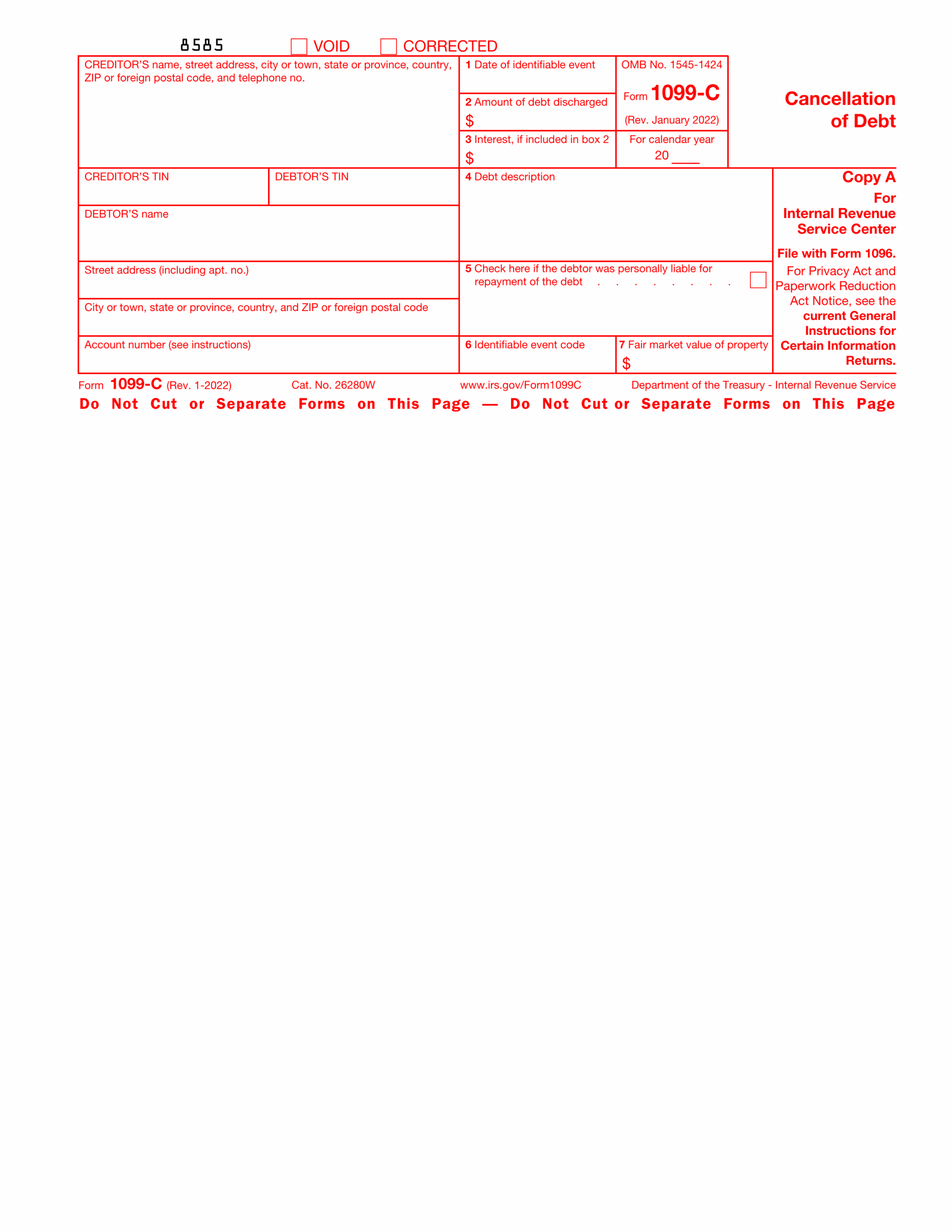 Form 1099 C 2024 2025 Fill Out Download Online PDF Guru