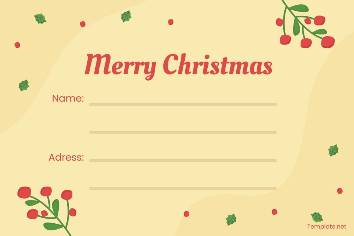 Printable Blank Christmas Label Template