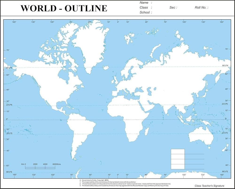 Printable Blank World Physical Map