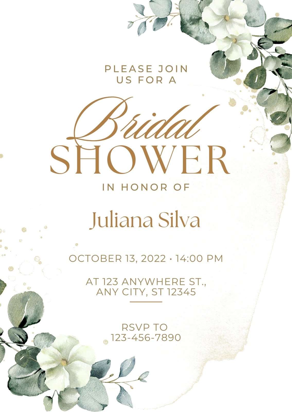 Blank Printable Bridal Shower Invite