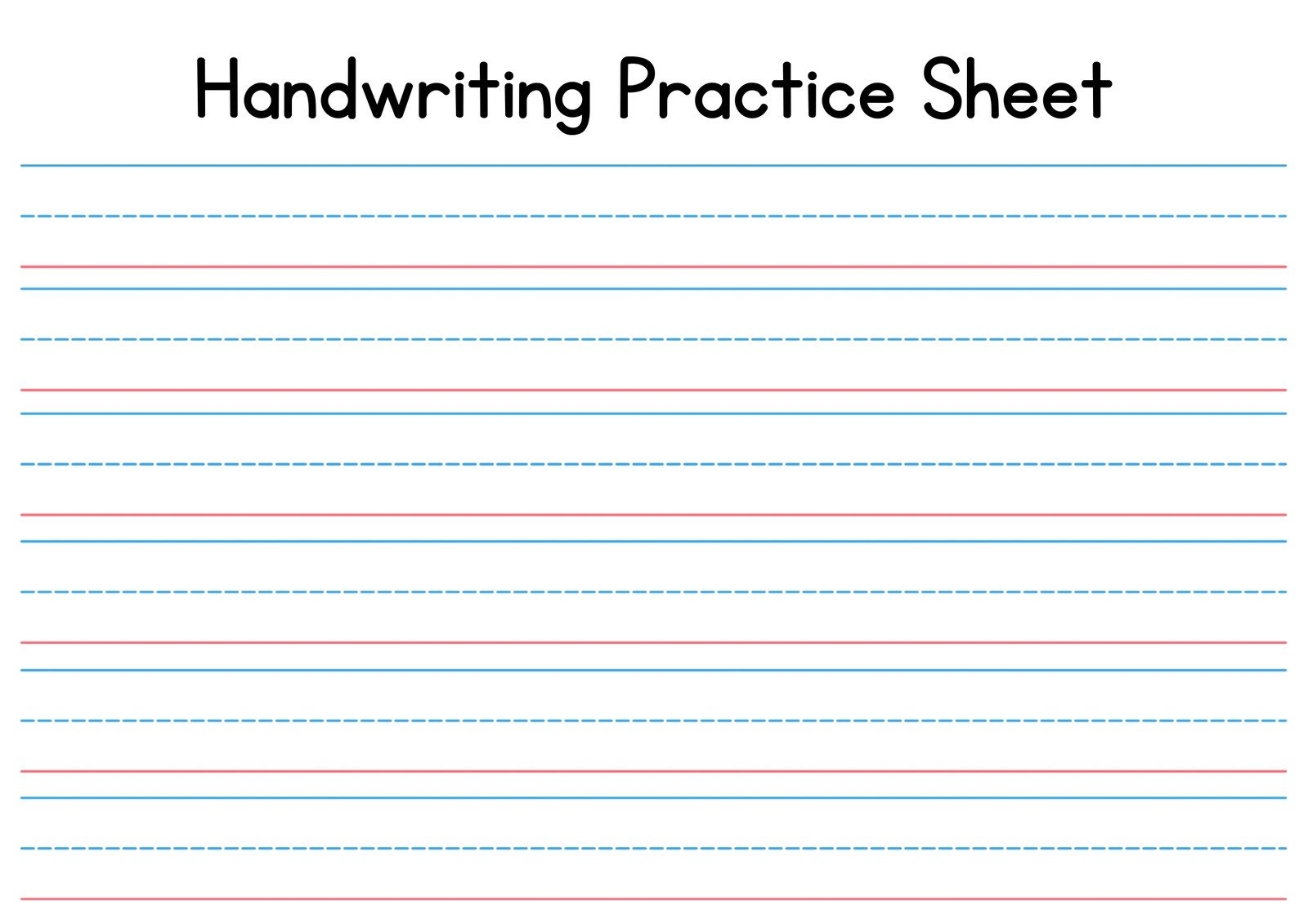 Blank Printable Cursive Handwriting Paper