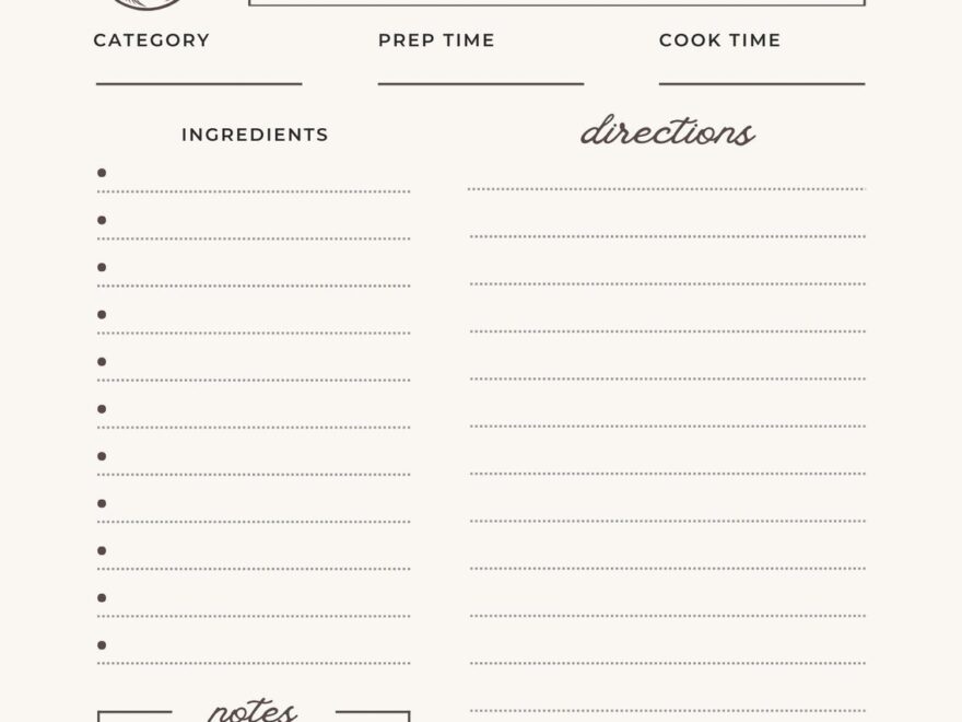 Free Custom Printable Recipe Card Templates Online Canva