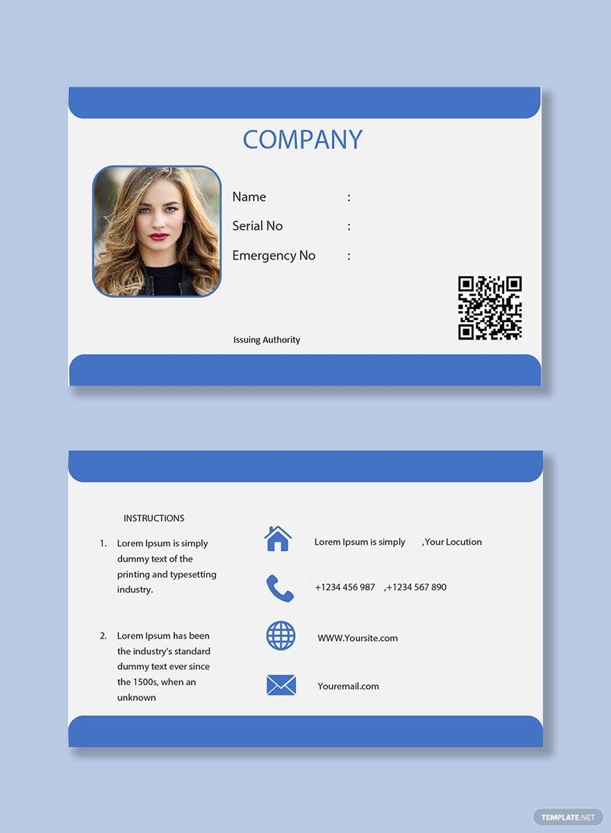 Free Editable ID Card Templates In Apple Pages To Download