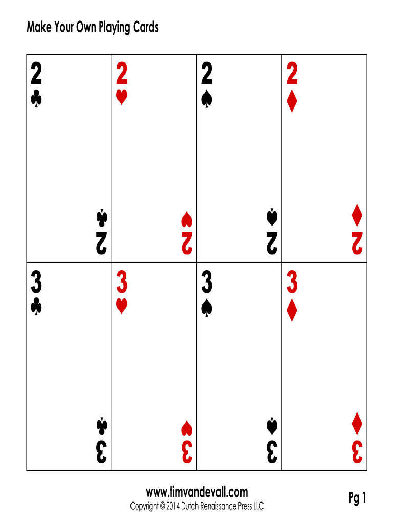 Inkjet Printable Blank Playing Cards