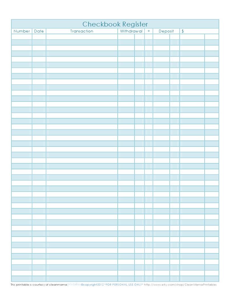 Free Excel Checkbook Register Printable Christineworkpochsrenajs1973 s Ownd