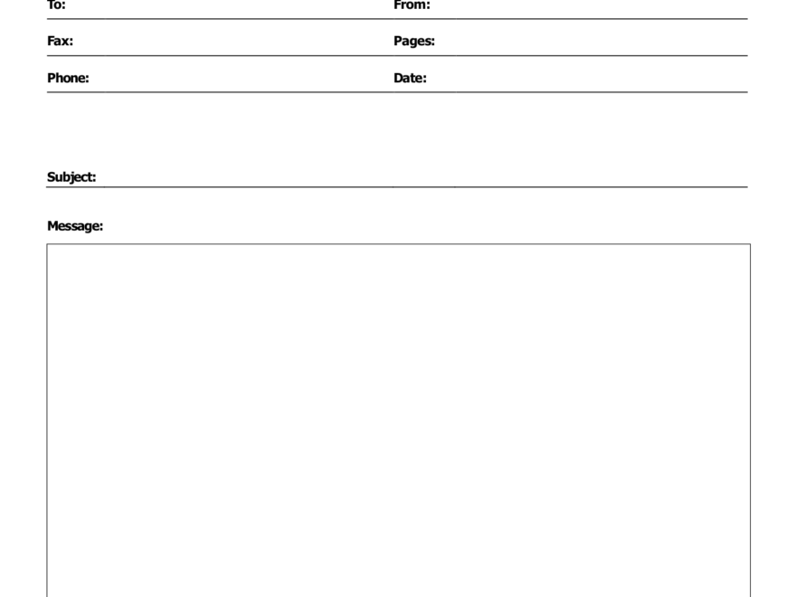 Free Fax Basic Cover Sheets FaxBurner