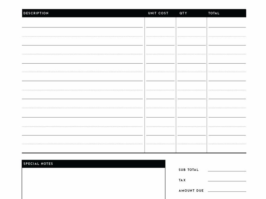 Free Invoice Templates PDF World Of Printables