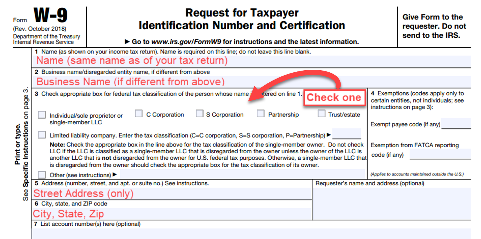 Blank W 9 Printable Form