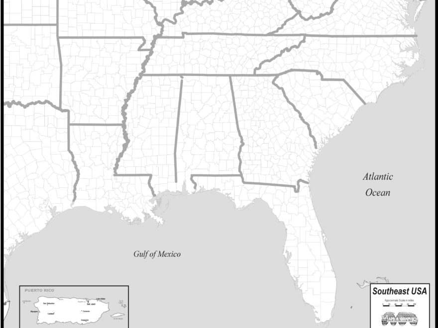 FREE MAP OF SOUTHEAST STATES
