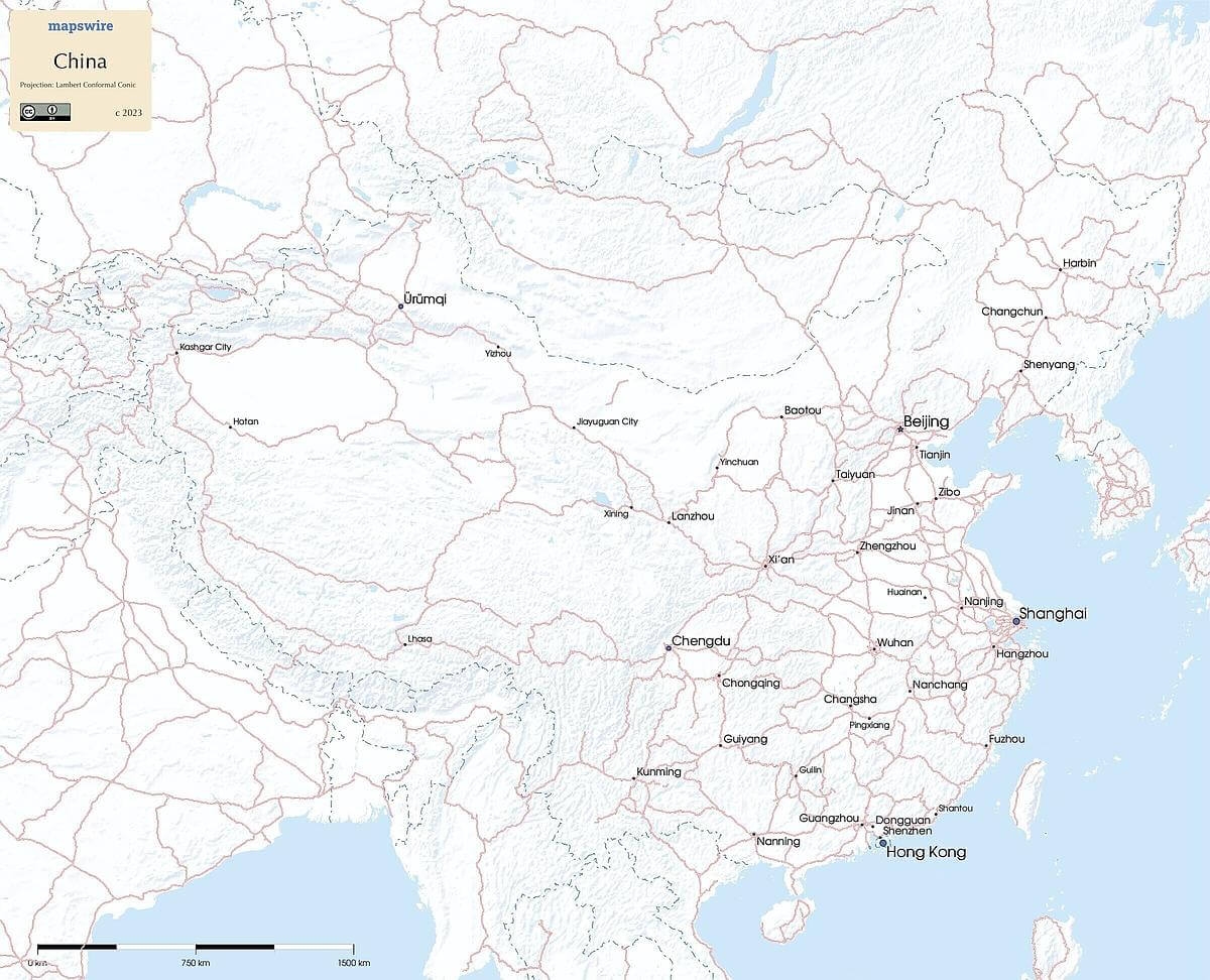 Map Of China Blank Printable
