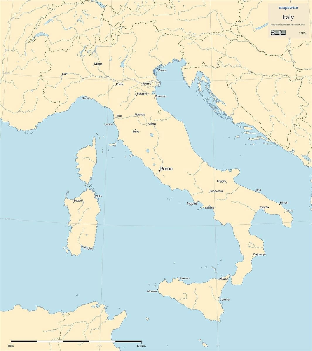 Free Maps Of Italy Mapswire
