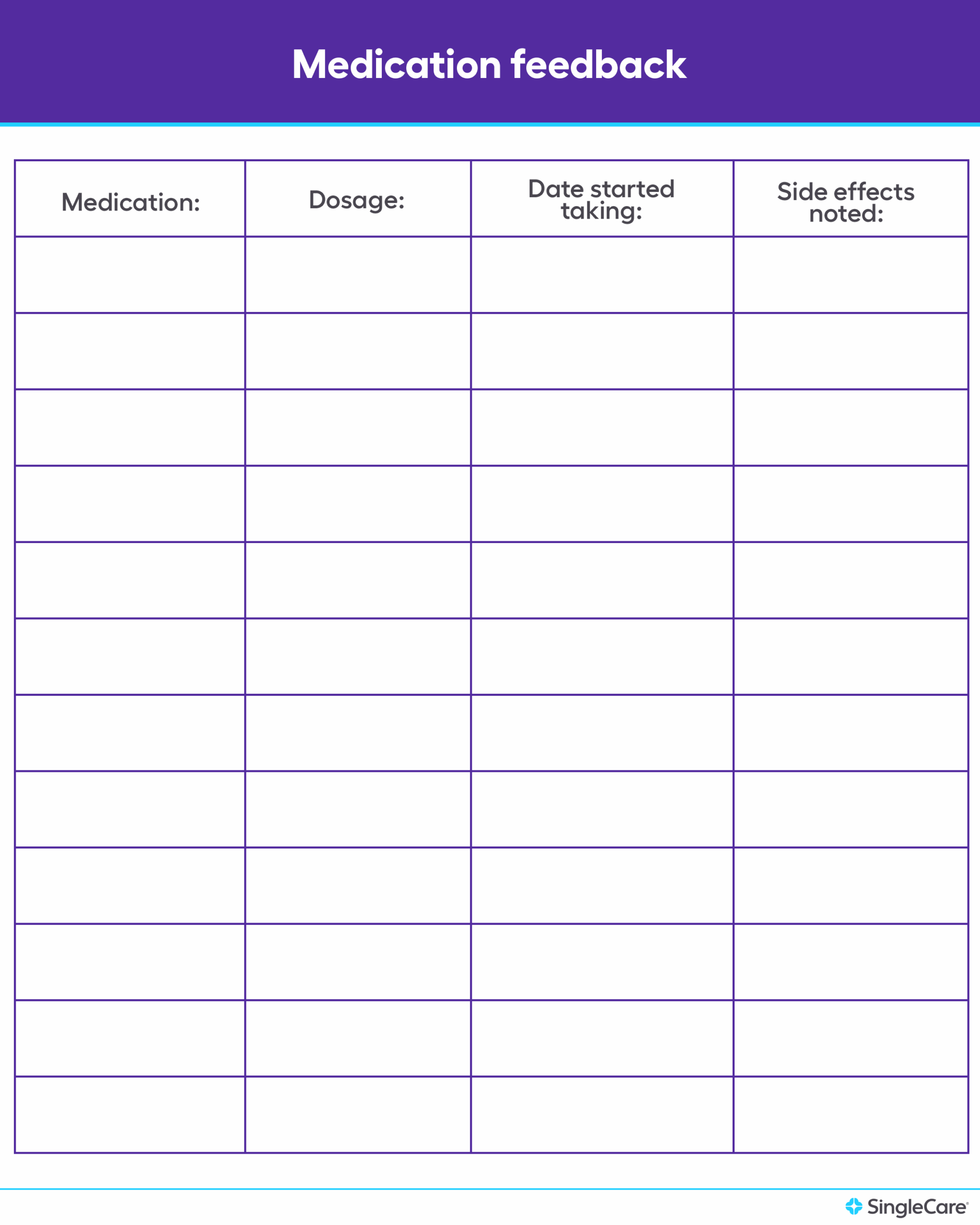 Blank Printable Medication Administration Record