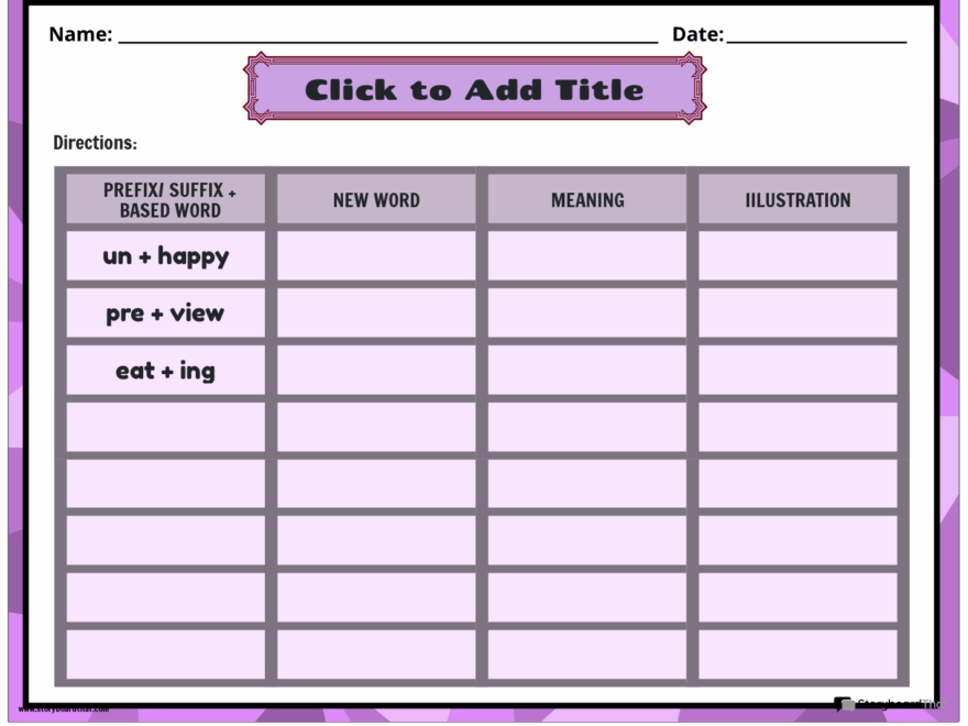 Free Prefixes And Suffixes Worksheets StoryboardThat
