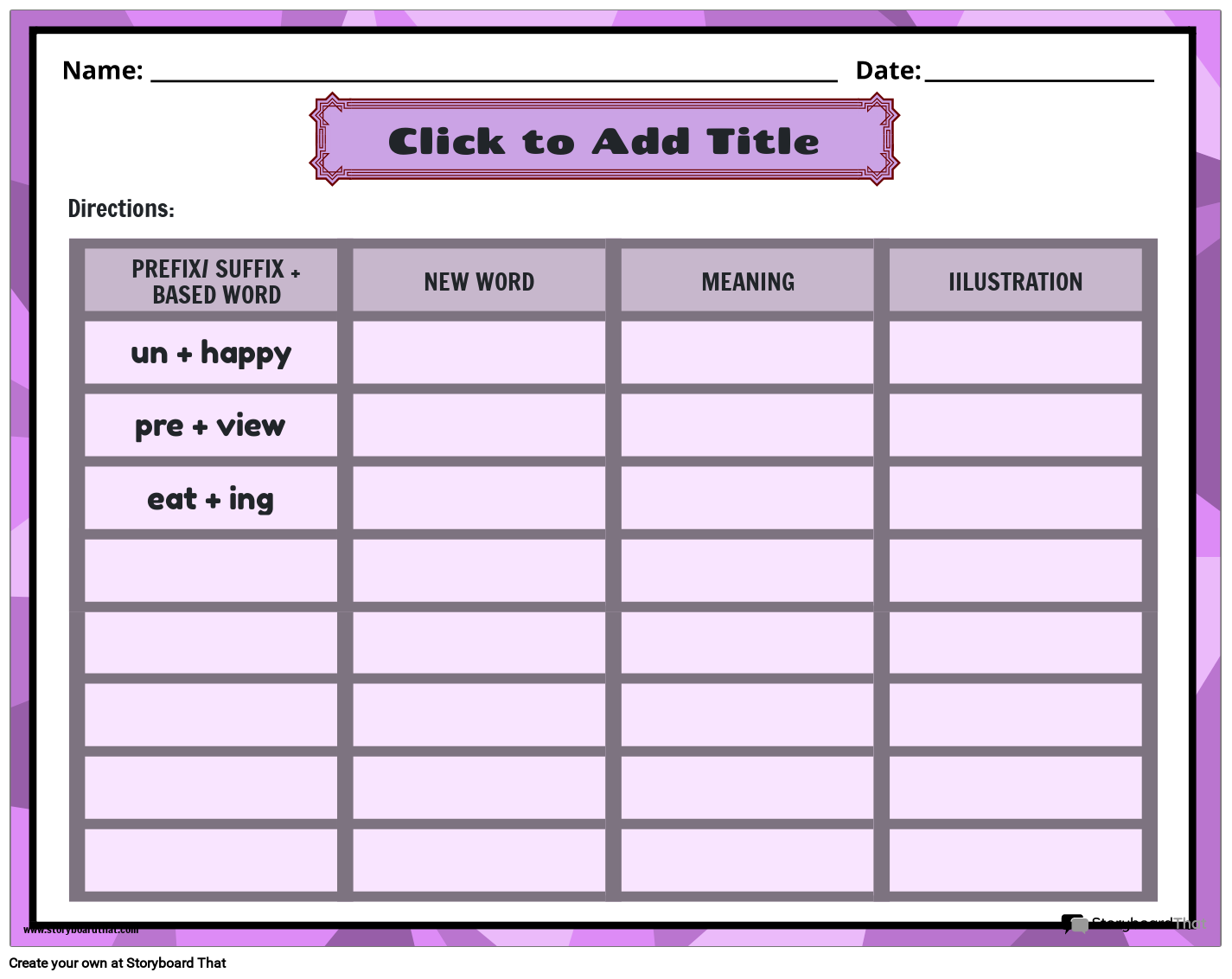 Free Prefixes And Suffixes Worksheets StoryboardThat