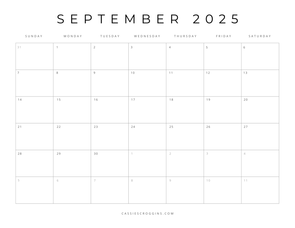 Free Printable 2025 Blank Calendar Templates All 12 Months 