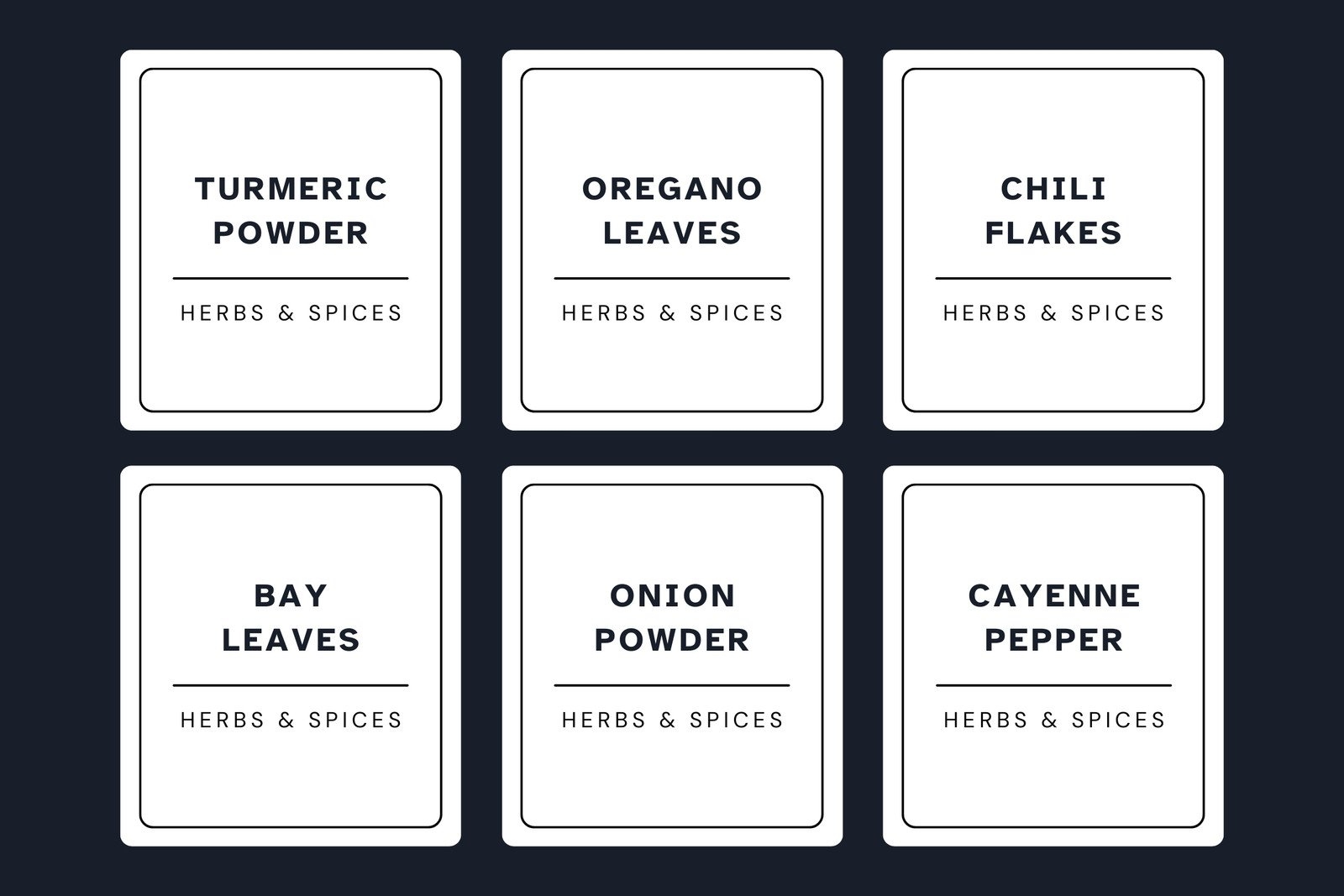 Blank Printable Spice Jar Templates