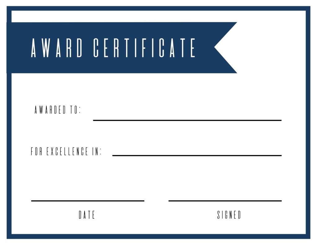 Blank Certificate Template Free Printable