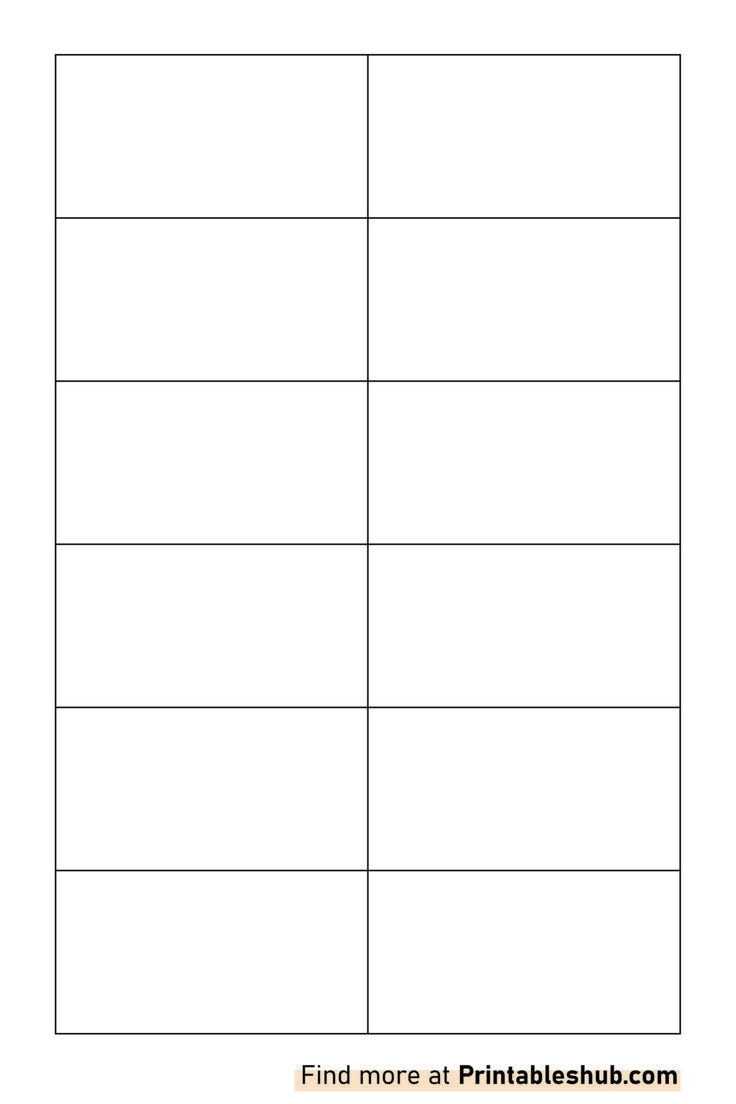 Free Printable Blank Business Card Template PDF