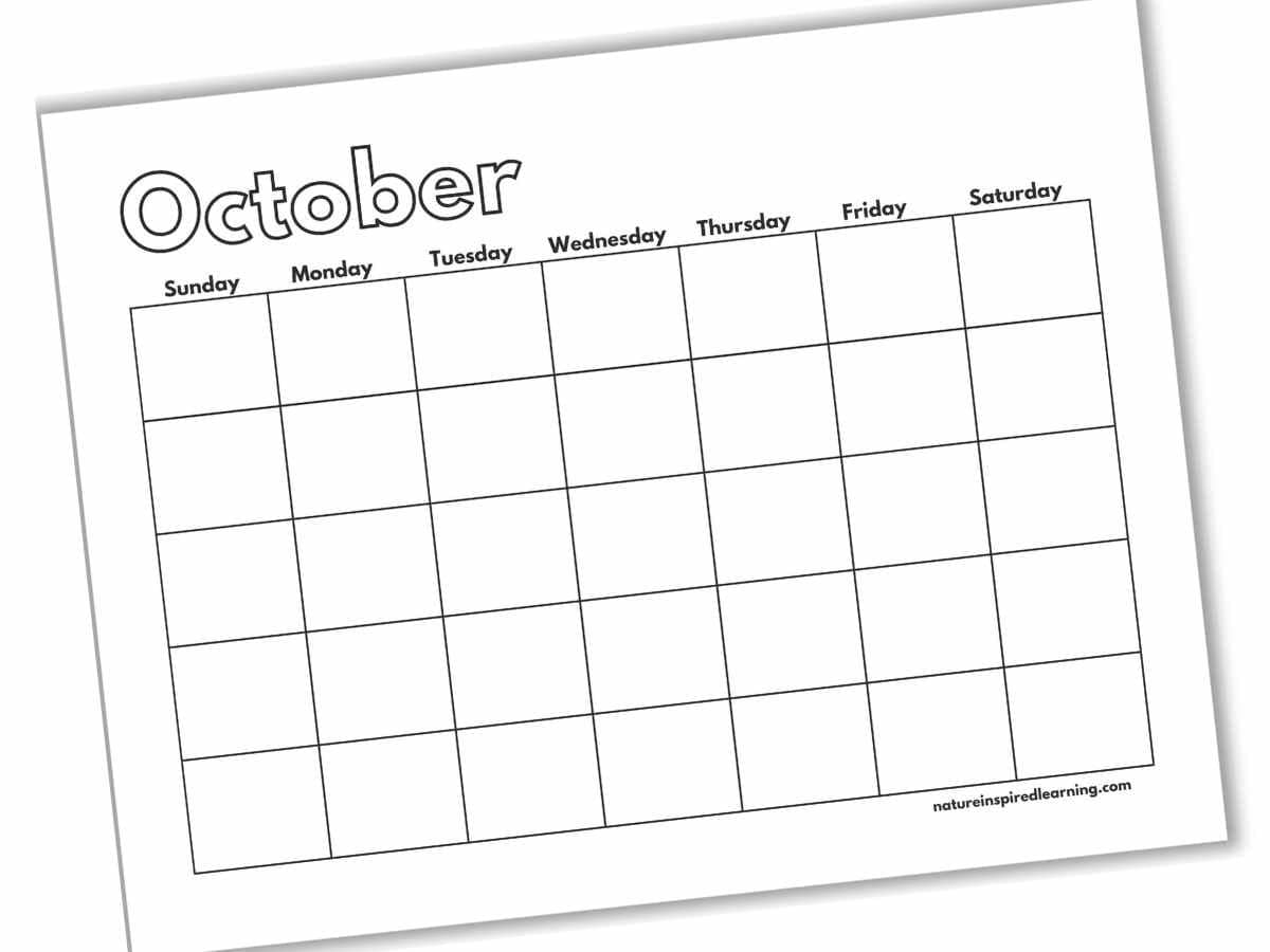 Free Printable Blank Calendars Nature Inspired Learning
