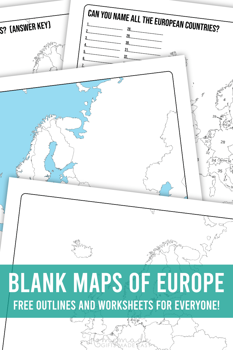 Blank Europe Map Quiz Printable