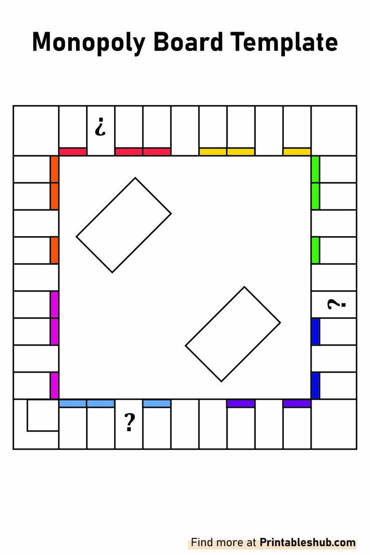 Free Printable Blank Monopoly Board Cards Templates PDF