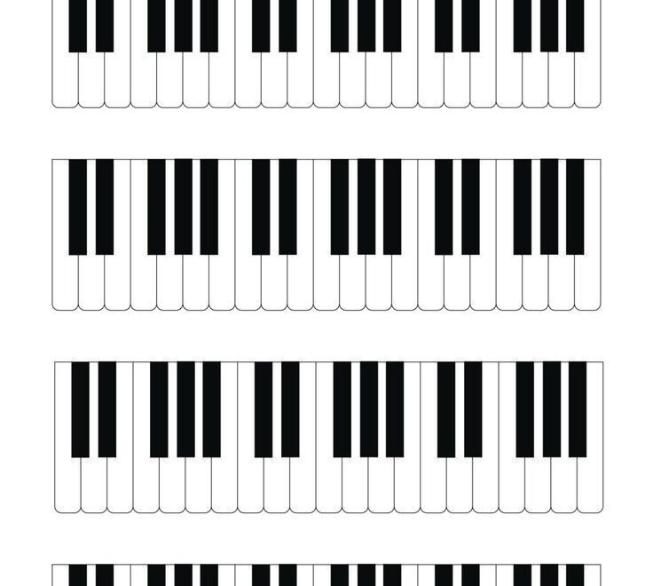 Free Printable Blank Piano Keyboard Template PDF Included