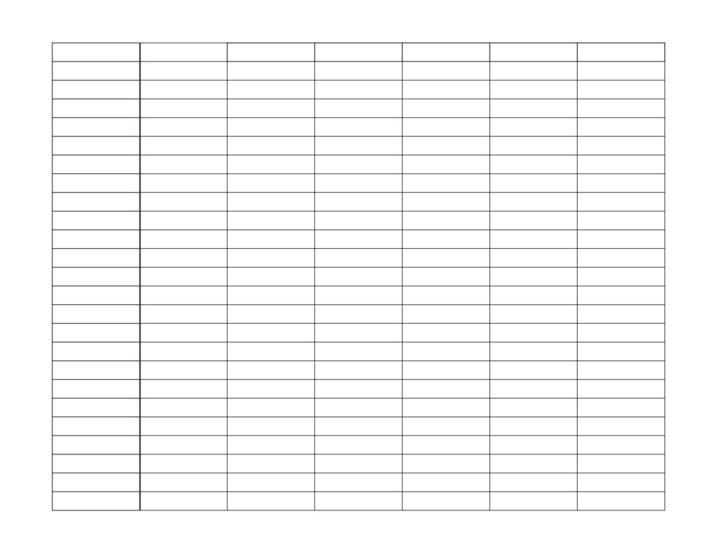 Free Printable Blank Spreadsheet Templates PDF Included Printables Hub