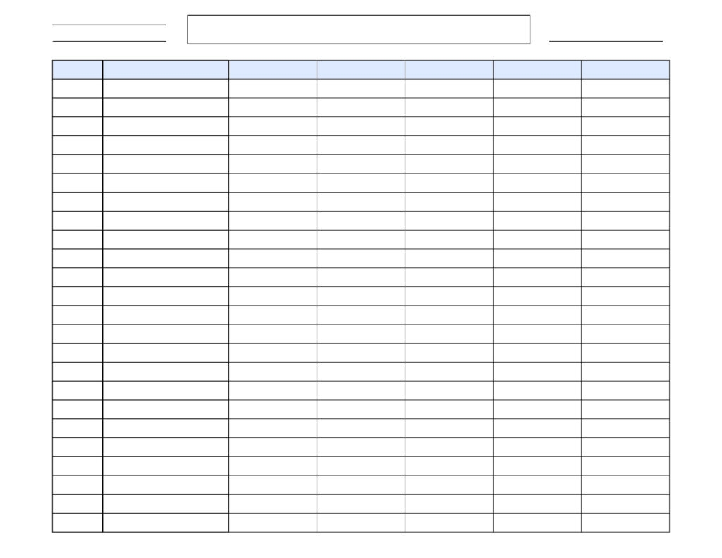 Free Printable Blank Spreadsheet Templates PDF Included Printables Hub