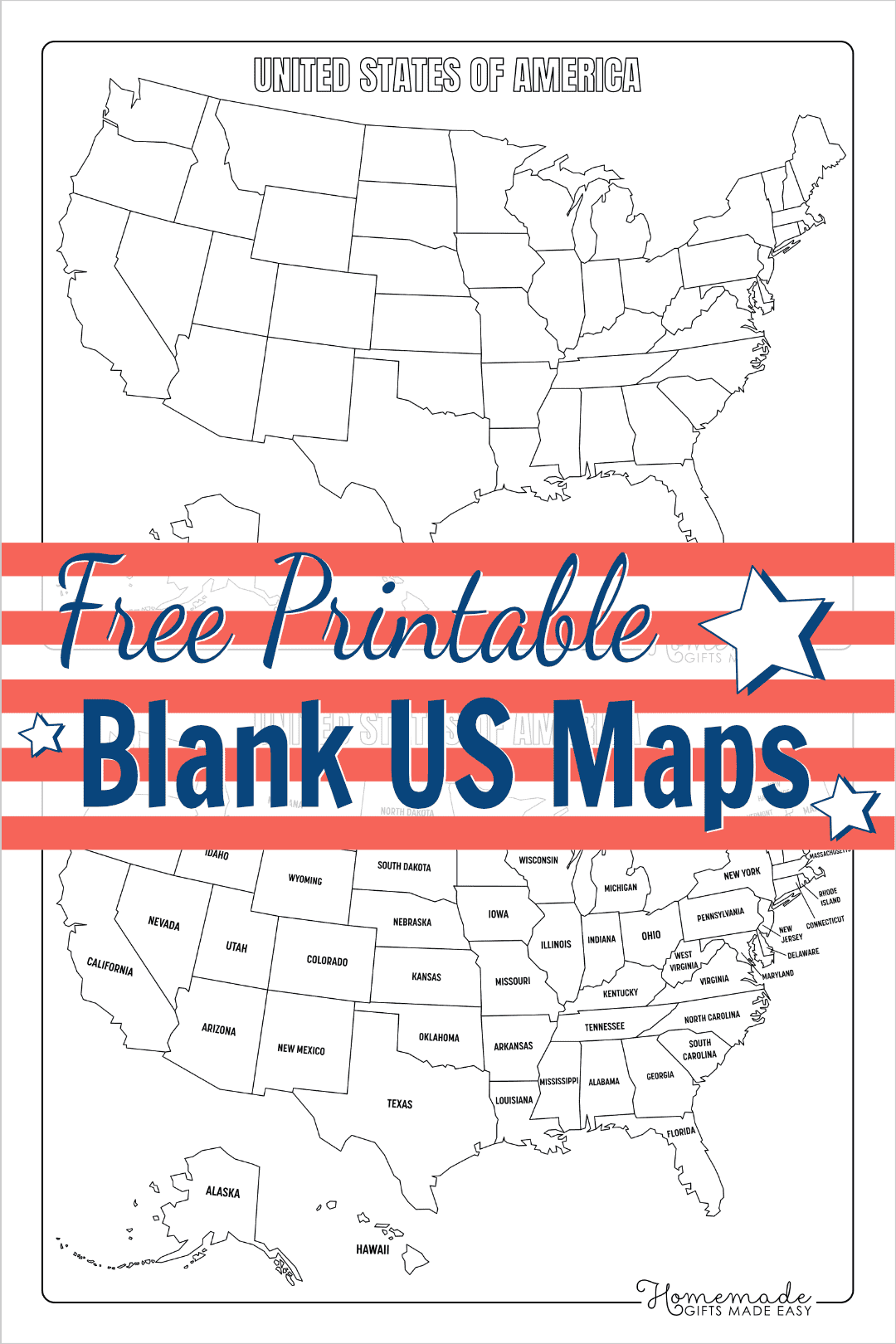Printable Blank Map Of Us